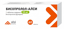 Купить бисопролол-алси, таблетки покрытые пленочной оболочкой 10 мг, 60 шт в Нижнем Новгороде