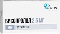 Купить бисопролол, таблетки, покрытые пленочной оболочкой 2,5мг, 30 шт в Нижнем Новгороде