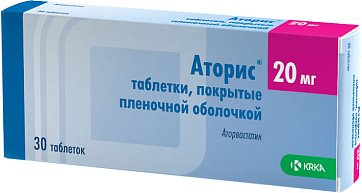 Аторис, таблетки, покрытые пленочной оболочкой 20мг, 30 шт